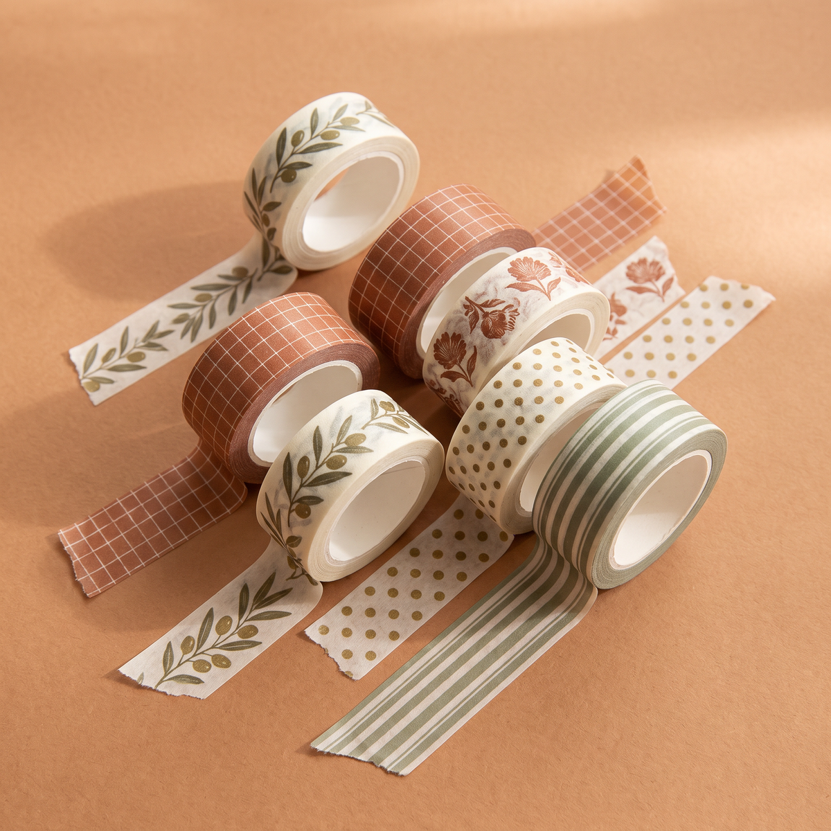 Rolls of patterned washi tape