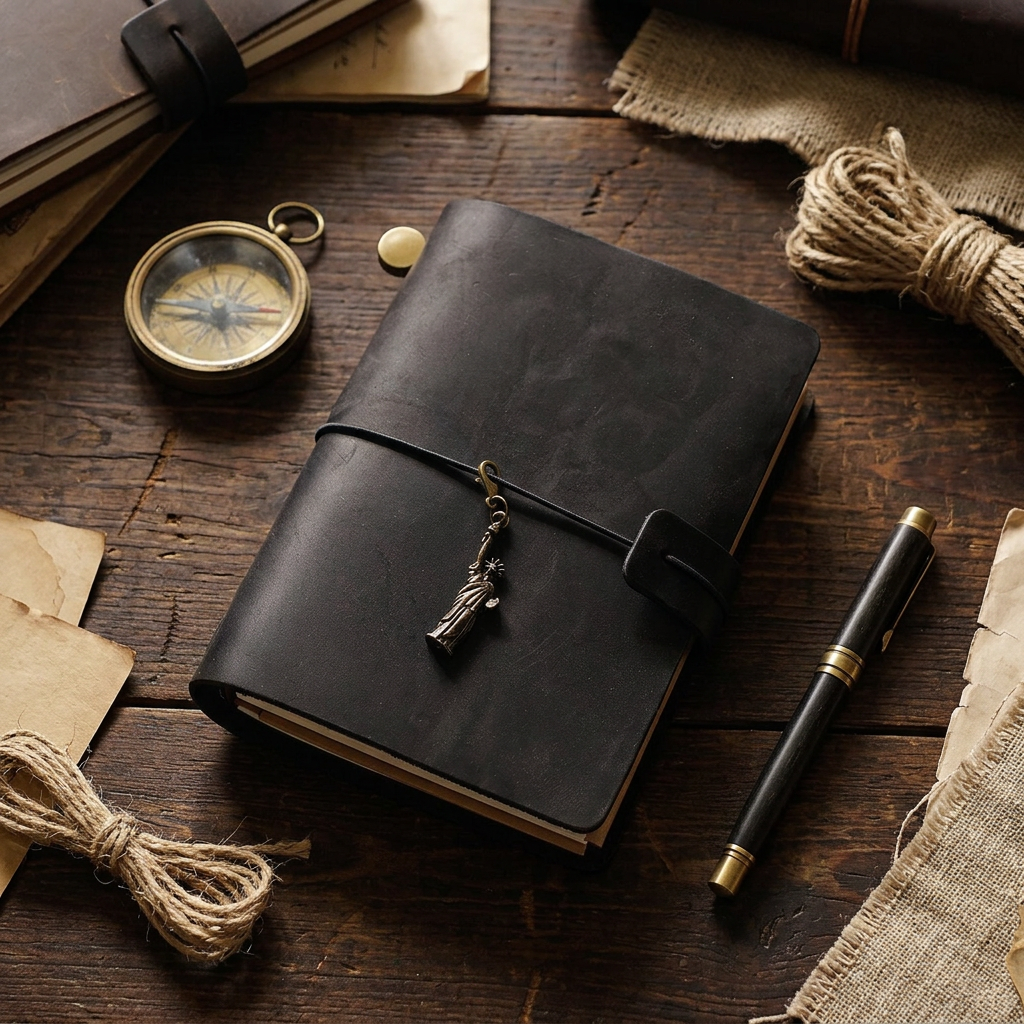 Genuine Leather Travel Journal, Vintage Crazy Horse