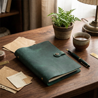Refillable A5 Genuine Leather Binder Journal, Kraft