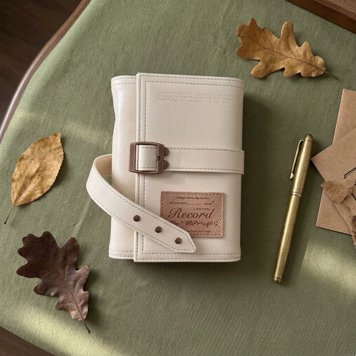 A6 Tri-Fold PU Leather Journal Cover with Strap