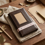 A6 Tri-Fold Journal Cover, Dark Brown PU Leather